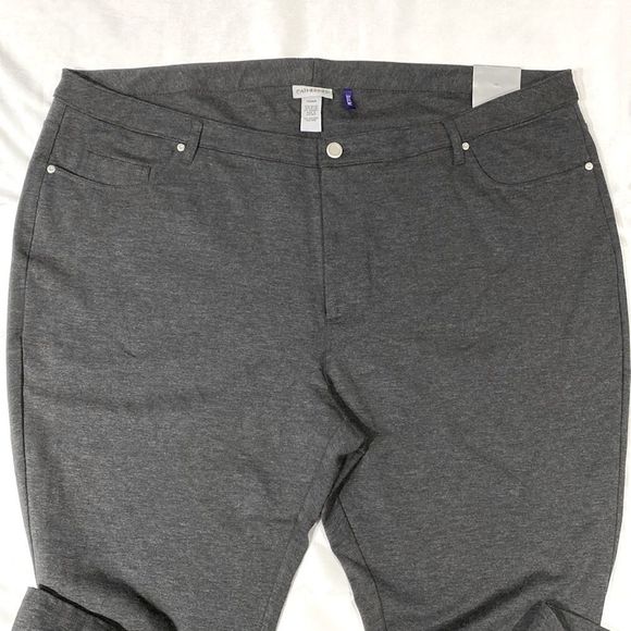 CATHERINES Heather Gray Bootcut Knit Stretch Pants Size 30WP - Picture 10 of 14